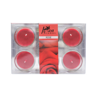 6-Pack Votive Glass Candle - Rose