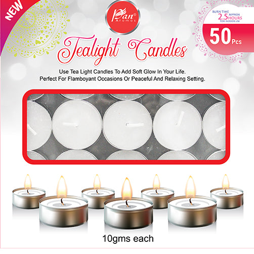 50-Pack White Tealight Candle - Unscented