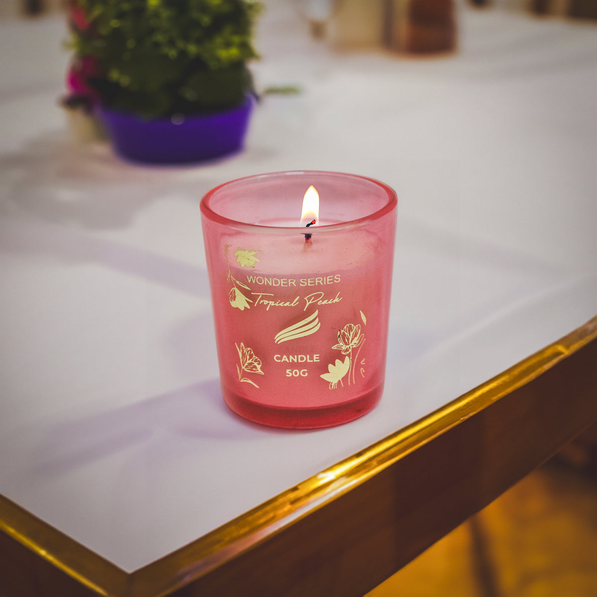 Tropical Peach Scented Candle - Wonder Series (50gms) Tropical Peach Scented Candle - Wonder Series (50gms)