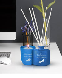 Crystal Collection – Blue Lavender (Special Combo) | Reed Diffuser (100ml) & Scented Candle (150g)