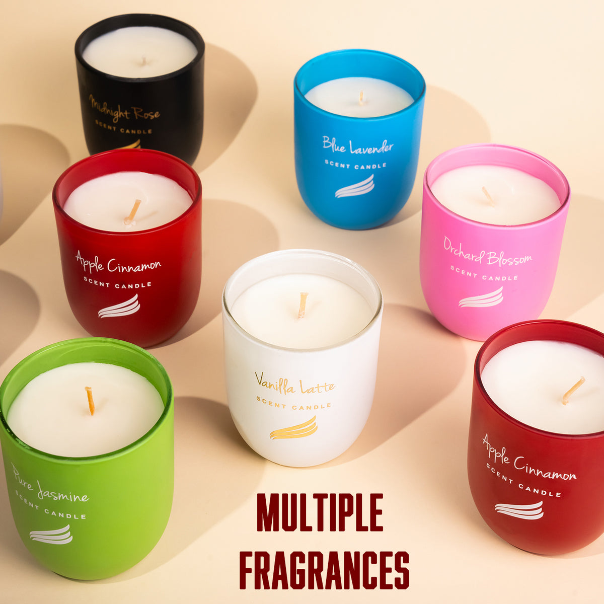 Apple & Cinnamon Scented Candle - Crystal Collection (150gms)