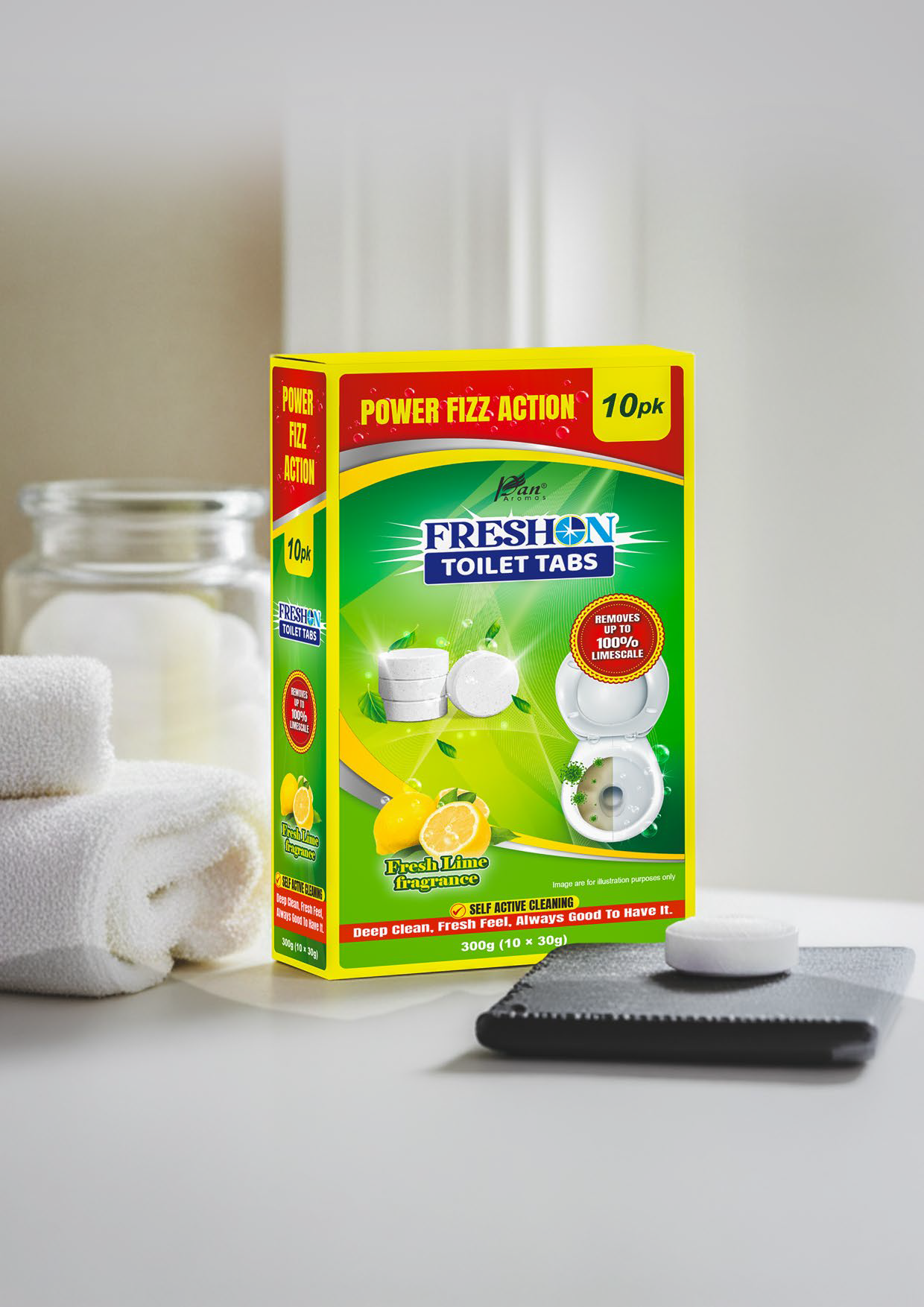 Power Fizz Toilet Cleaner Tablets – Fresh Lime (Pack of 10)