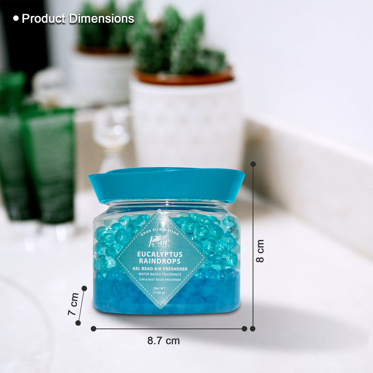 Gel Bead Air Freshener- Eucalyptus Raindrops (198 gms)