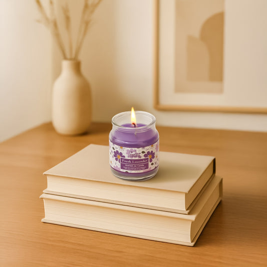 Jar Glass Candle With Lid – Fresh Lavender (85g) Jar Glass Candle With Lid – Fresh Lavender (85g)