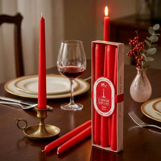 4 -Pack Unscented Dinner Candle - Red