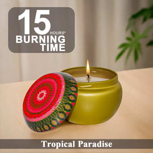Tropical Paradise Scented Tin Candle- 70gm Tropical Paradise Scented Tin Candle- 70gm