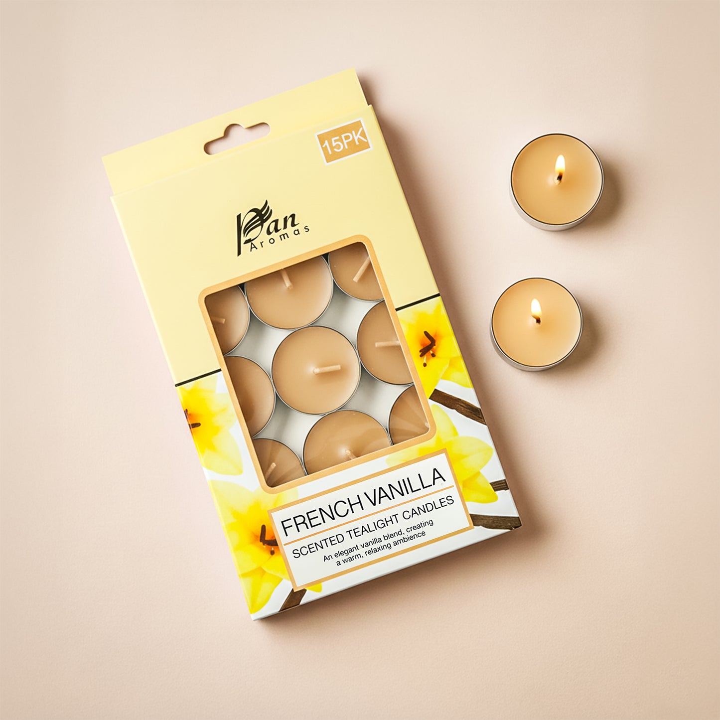 15-Pack Scented Tealight Candle -French Vanilla