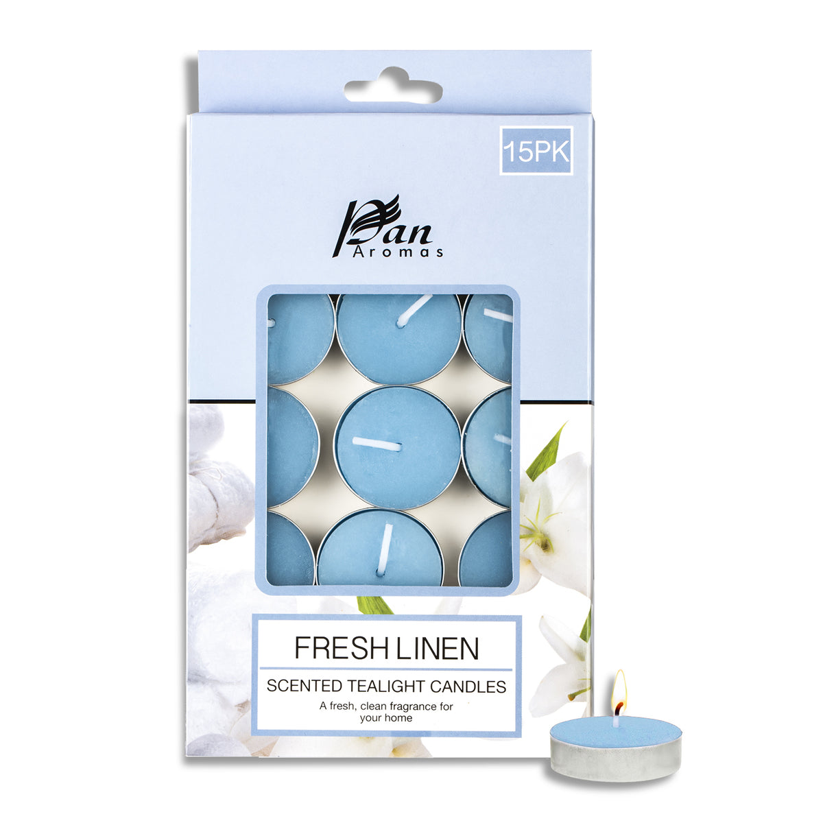 15-Pack Scented Tealight Candle - Fresh Linen