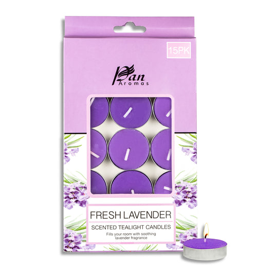 15-Pack Scented Tealight Candle -Fresh Lavender
