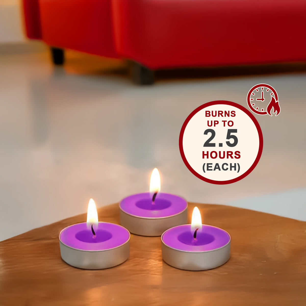15-Pack Scented Tealight Candle -Fresh Lavender