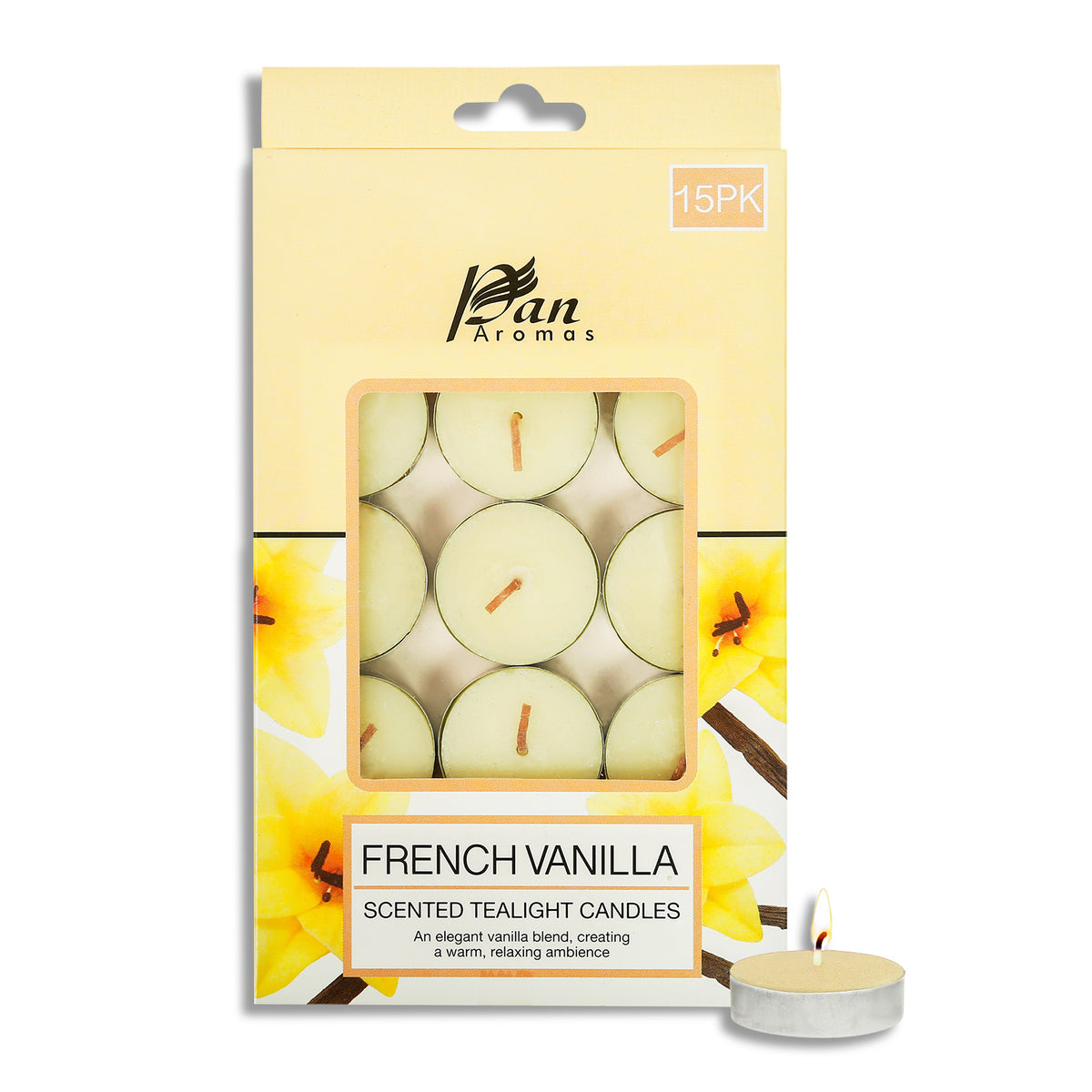 15-Pack Scented Tealight Candle -French Vanilla