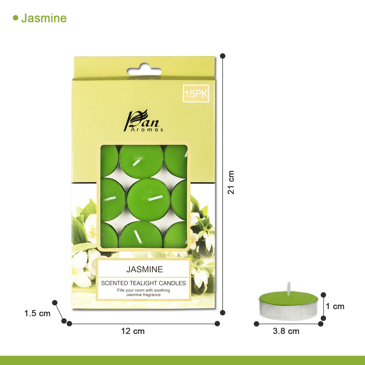 15-Pack Scented Tealight Candle - Jasmine