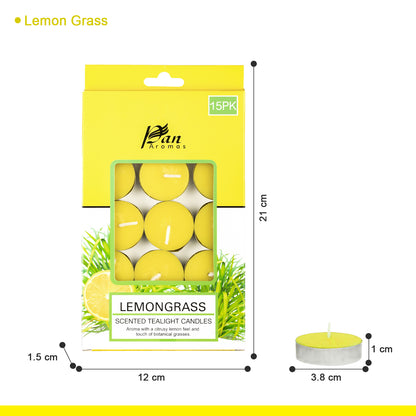 15-Pack Scented Tealight Candle - Lemon Grass