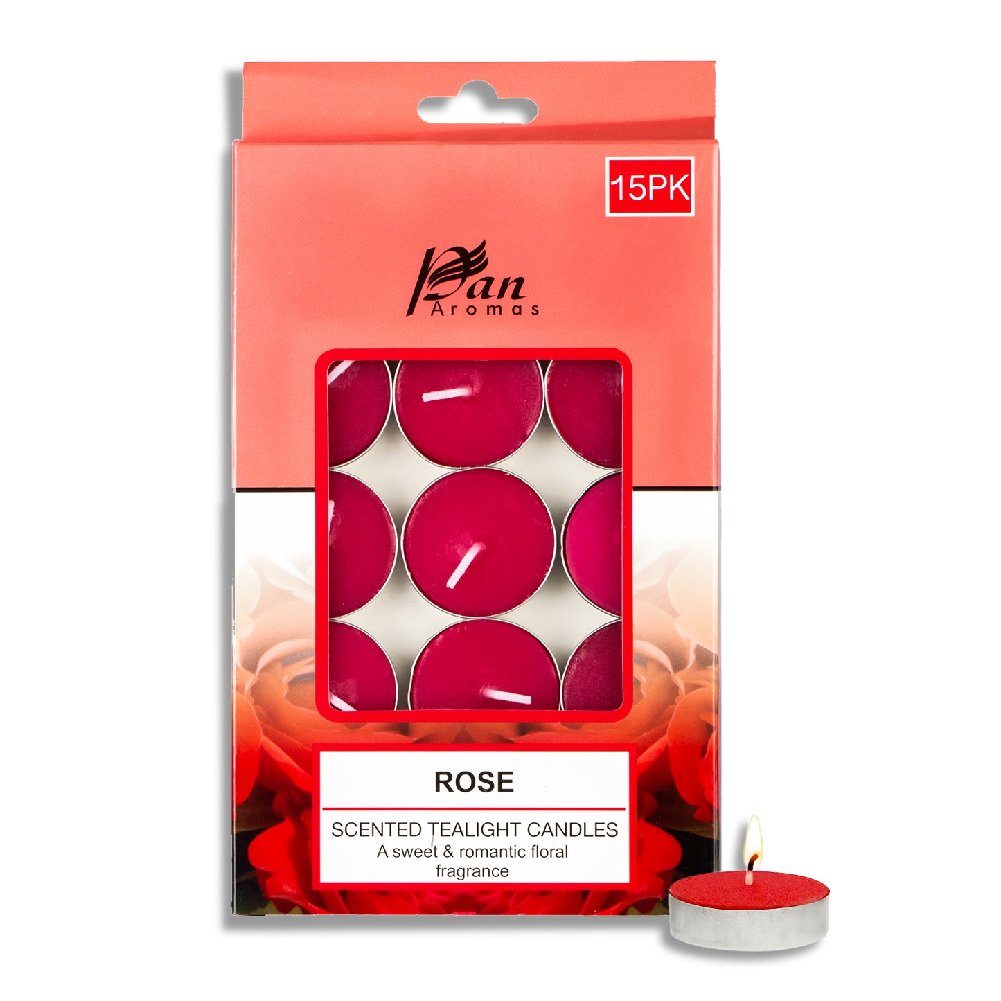 15-Pack Scented Tealight Candle - Rose