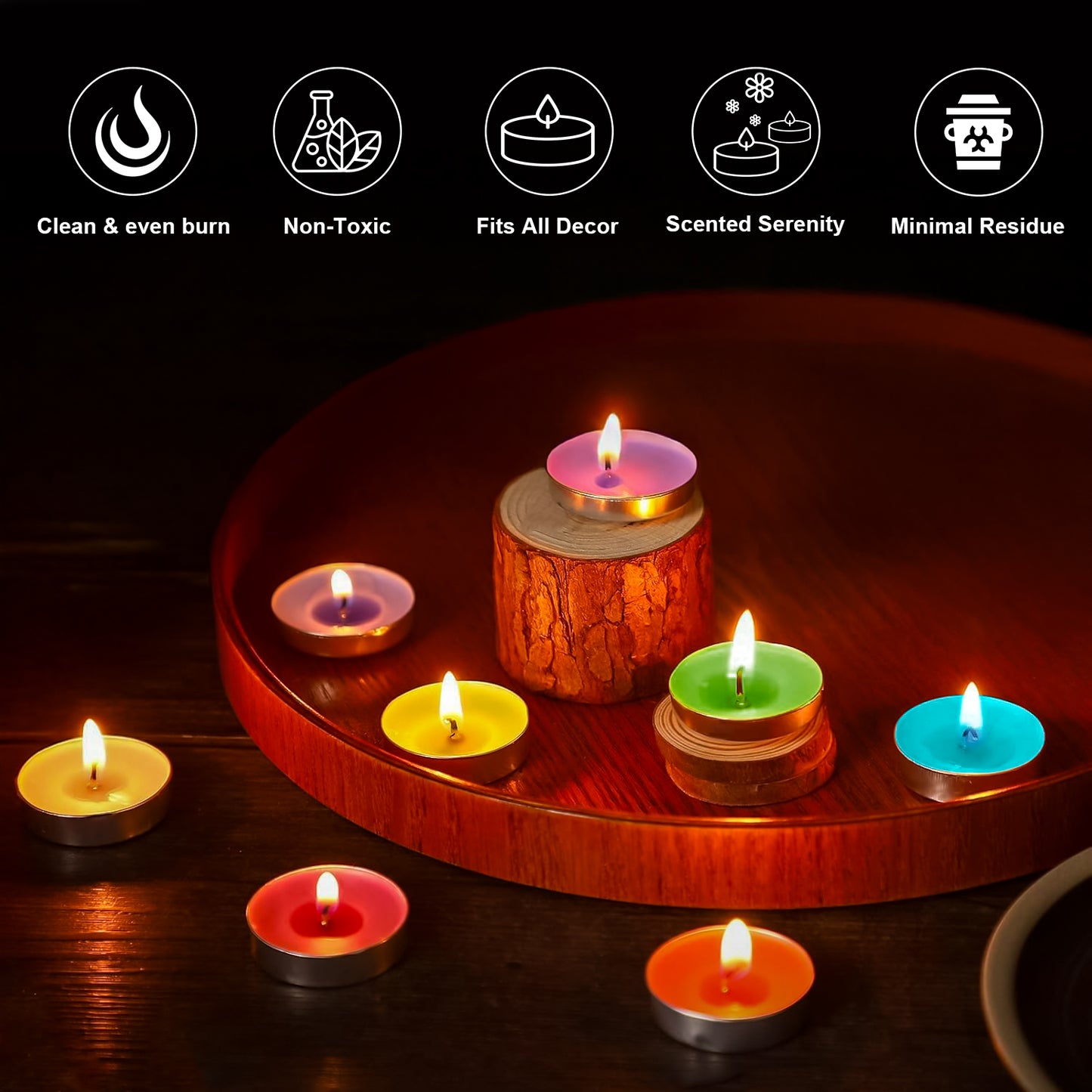 15-Pack Scented Tealight Candle - Rose
