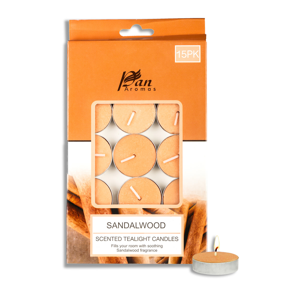 15-Pack Scented Tealight Candle - Sandalwood