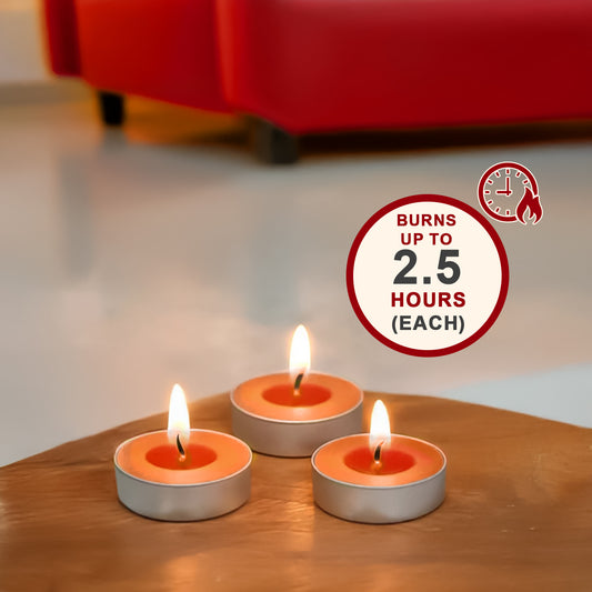 15-Pack Scented Tealight Candle - Tangy Orange