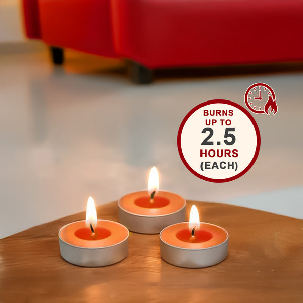15-Pack Scented Tealight Candle - Tangy Orange