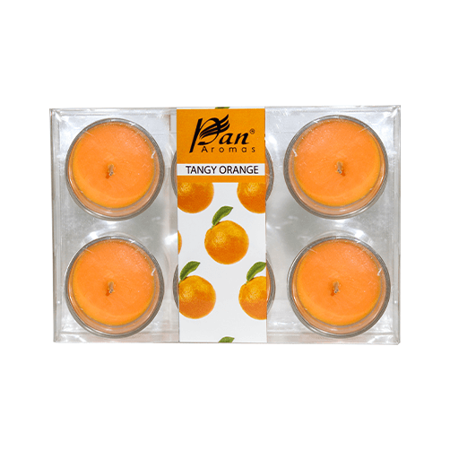 6-Pack Votive Glass Candle - Tangy Orange