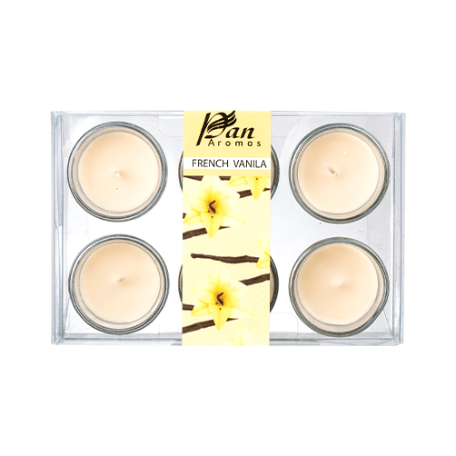 6-Pack Votive Glass Candle - French Vanilla