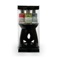 Burner Gift Set-2 10mlx4 Fragrance Oil Burner - Black