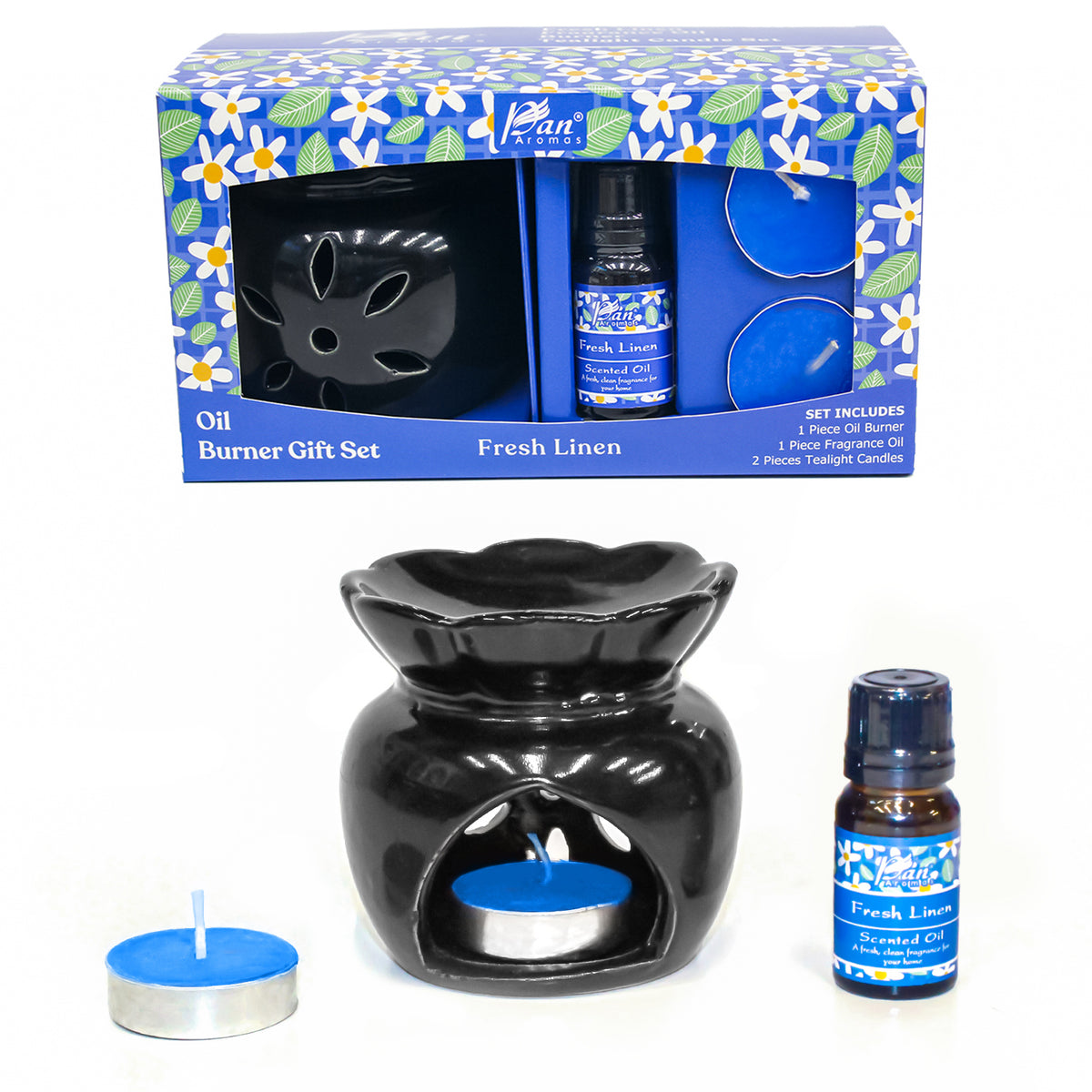 Burner Fragrance Oil Tealight- Fresh Linen (Giftset - 1)