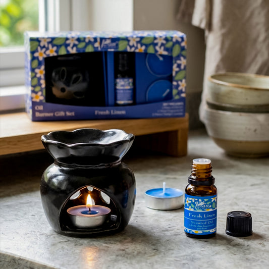 Burner Fragrance Oil Tealight- Fresh Linen (Giftset - 1)