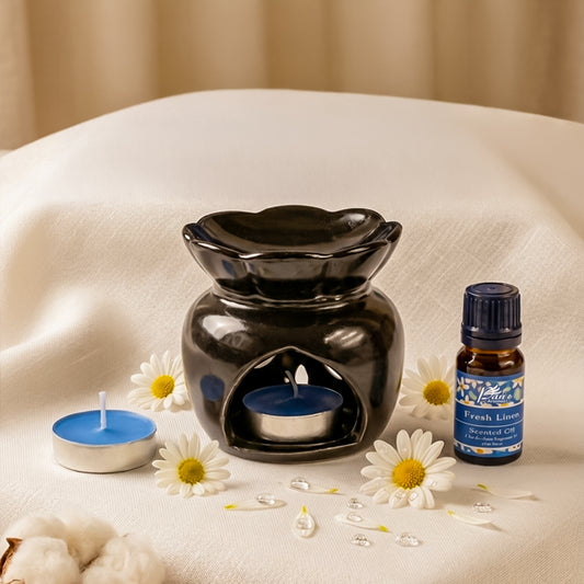 Burner Fragrance Oil Tealight- Fresh Linen (Giftset - 1)