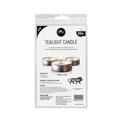 10gm 30-Pack White Tealight Candle - Unscented
