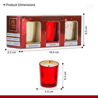 Set of 3 Mercury Glass Scented Candles – Sandalwood, Orchard & Lilac (45g Each)