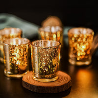Set of 3 Mercury Glass Scented Candles – Sandalwood, Orchard & Lilac (45g Each)