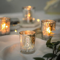 Set of 3 Mercury Glass Scented Candles – Sandalwood, Orchard & Lilac (45g Each)