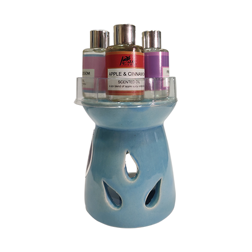 Burner Gift Set-2 10mlx4 Fragrance Oil Burner - Blue