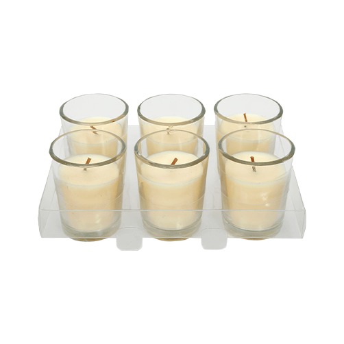 6-Pack Votive Glass Candle - French Vanilla