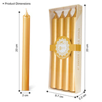 4 -Pack Unscented Dinner Candle  - Gold