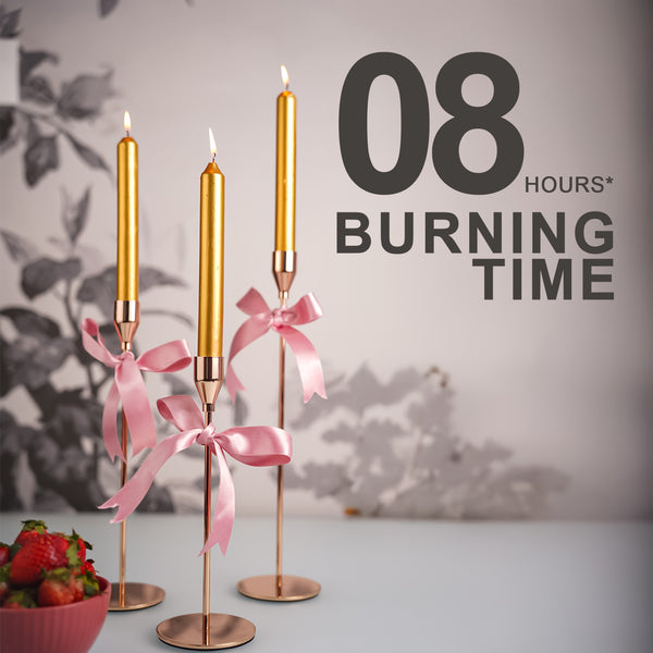 4 -Pack Unscented Dinner Candle  - Gold