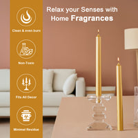 4 -Pack Unscented Dinner Candle  - Gold
