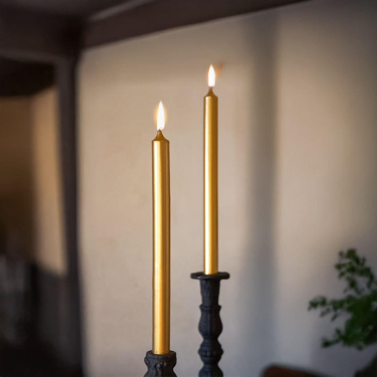 4 -Pack Unscented Dinner Candle  - Gold