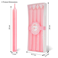 4 -Pack Unscented Dinner Candle - Pink
