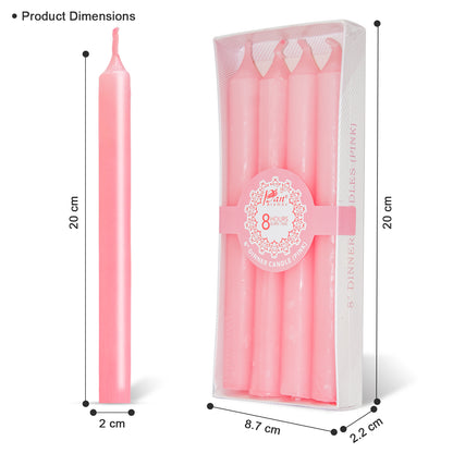 4 -Pack Unscented Dinner Candle - Pink