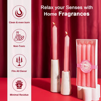 4 -Pack Unscented Dinner Candle - Pink