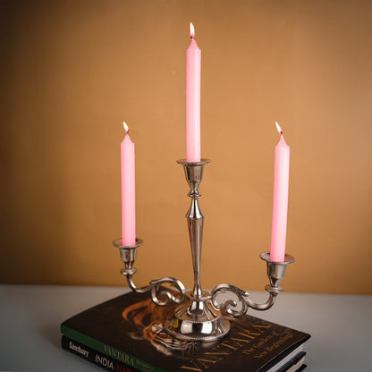 4 -Pack Unscented Dinner Candle - Pink
