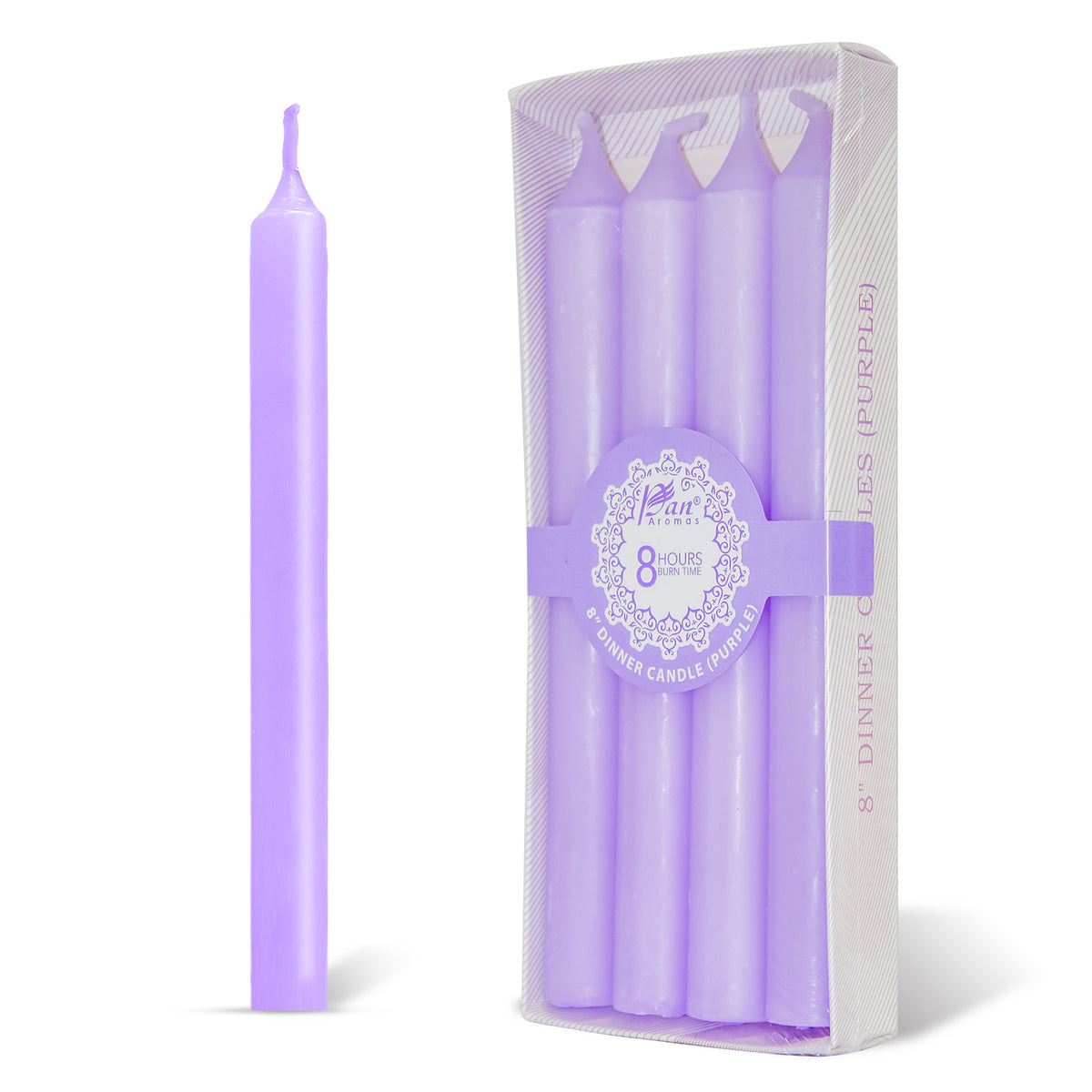 4 -Pack Unscented Dinner Candle - Purple