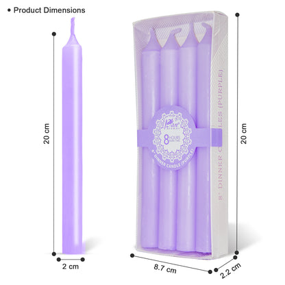 4 -Pack Unscented Dinner Candle - Purple