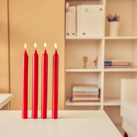 4 -Pack Unscented Dinner Candle - Red