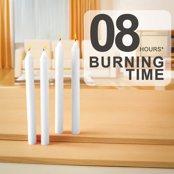 4 -Pack Unscented Dinner Candle - White