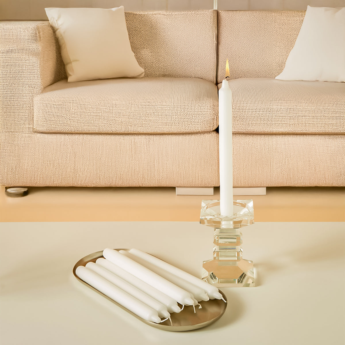 4 -Pack Unscented Dinner Candle - White