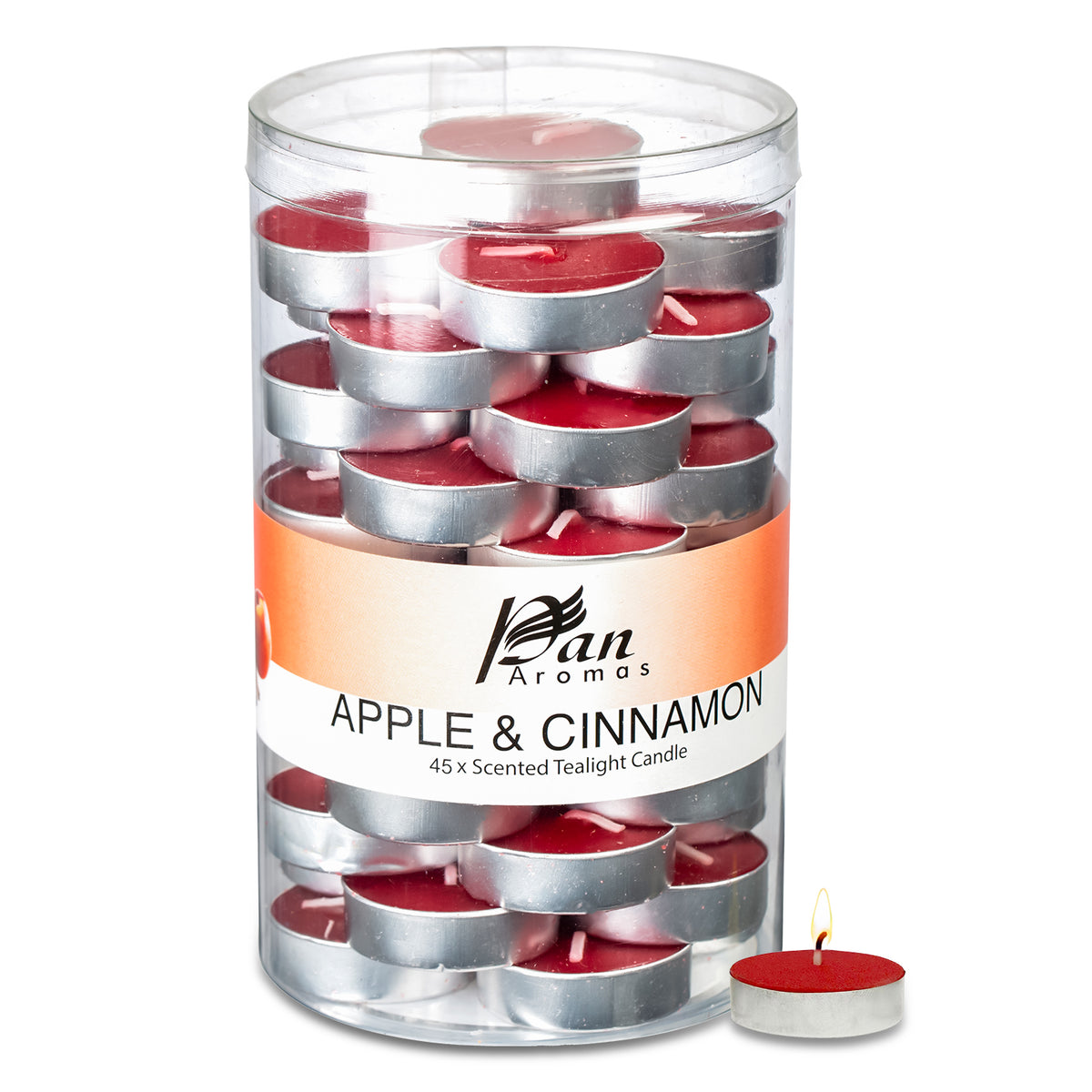 45-Pack Scented Tealight Candle - Apple & Cinnamon