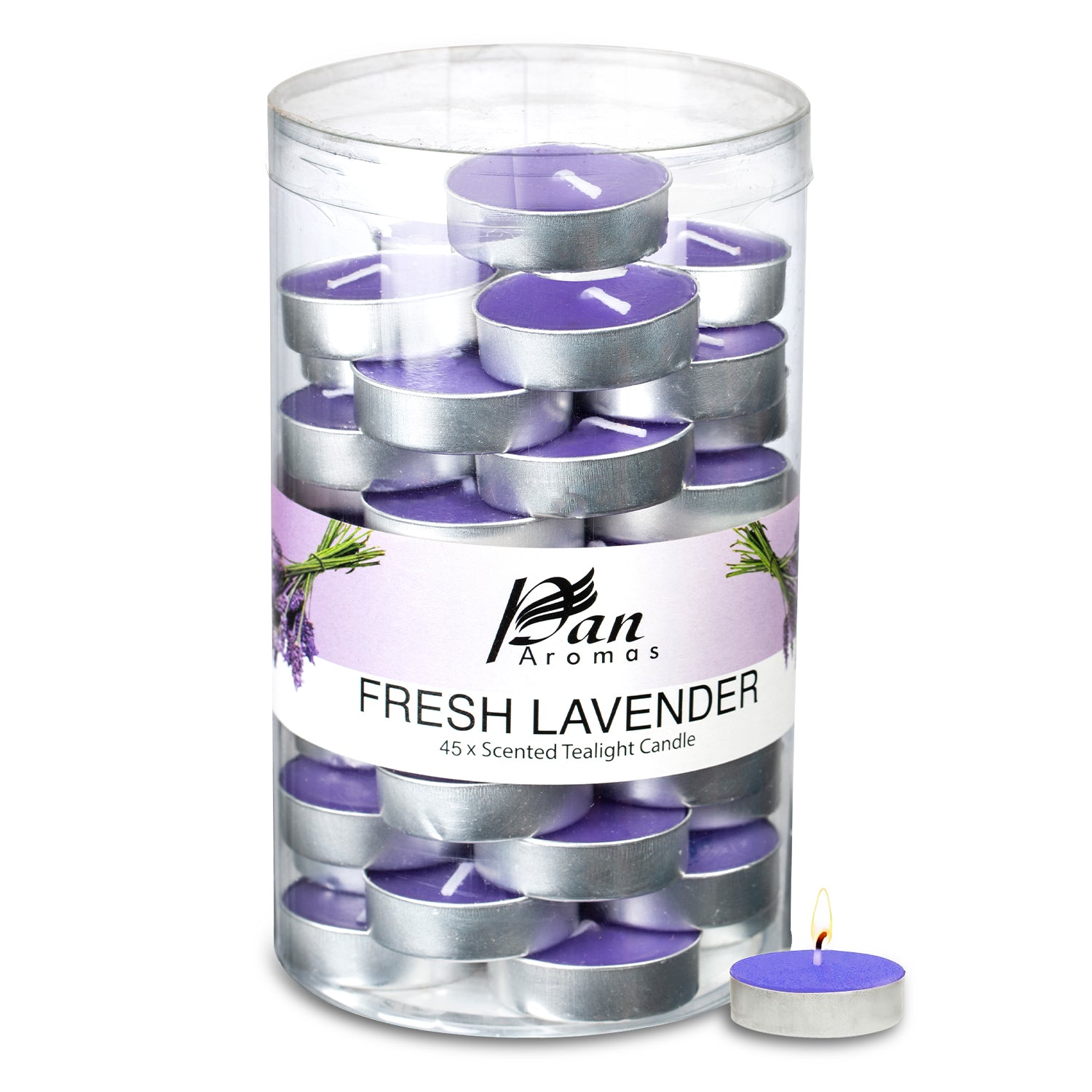45-Pack Scented Tealight Candle - Fresh Lavender