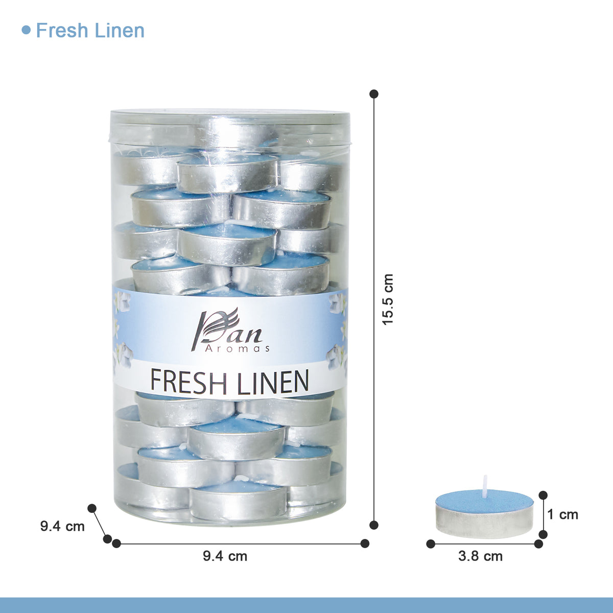 45-Pack Scented Tealight Candle - Fresh Linen
